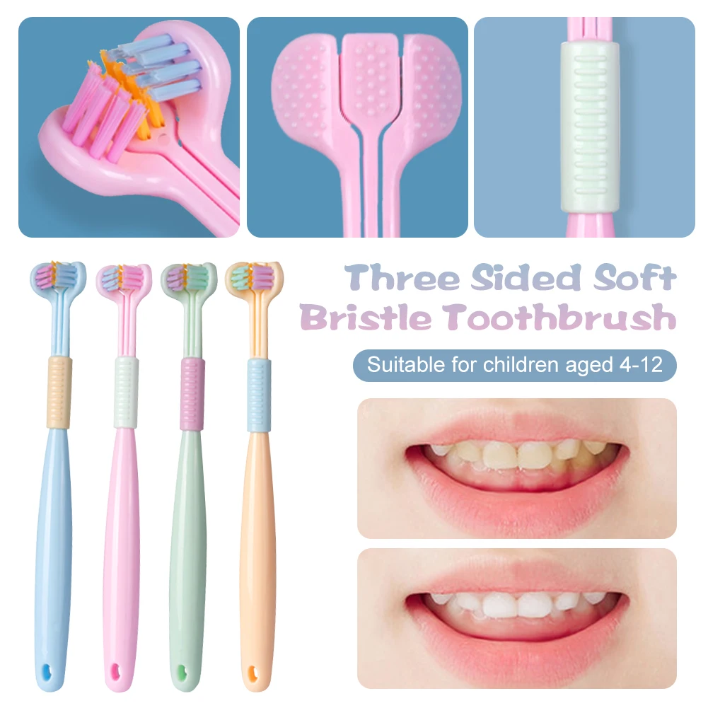 Three Sided Soft Bristle Toothbrush Deep Oral Cleaning Teeth Brush With Tongue Scraper Teeth Cleaner for Children Oral Care Tool
Three Sided Soft Bristle Toothbrush Deep Oral Cleaning Teeth Brush With Tongue Scraper Teeth Cleaner for Children Oral Care Tool