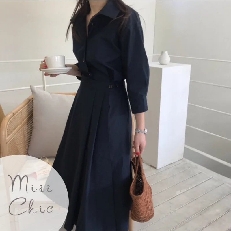 Chic Autumn Midi Shirt Dress Ladies Button Turndown Neck Slim Belt A-line Casual Dress Female Streetwear Women Elegant Clothes
Chic Autumn Midi Shirt Dress Ladies Button Turndown Neck Slim Belt A-line Casual Dress Female Streetwear Women Elegant Clothes