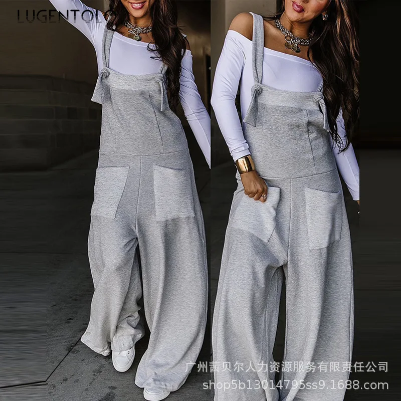 Women Suspenders Overalls Jumpsuits Solid Casual Pocket New Spring Female Sleeveless Street Simple Wide-leg Pants Lugentolo
Women Suspenders Overalls Jumpsuits Solid Casual Pocket New Spring Female Sleeveless Street Simple Wide-leg Pants Lugentolo