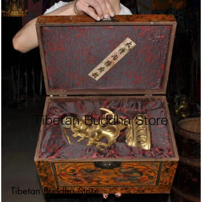 Tibet Temple Bronze gilt Wenshu Kwan-yin Guanyin lacquerware Wood Box Set Statue
Tibet Temple Bronze gilt Wenshu Kwan-yin Guanyin lacquerware Wood Box Set Statue