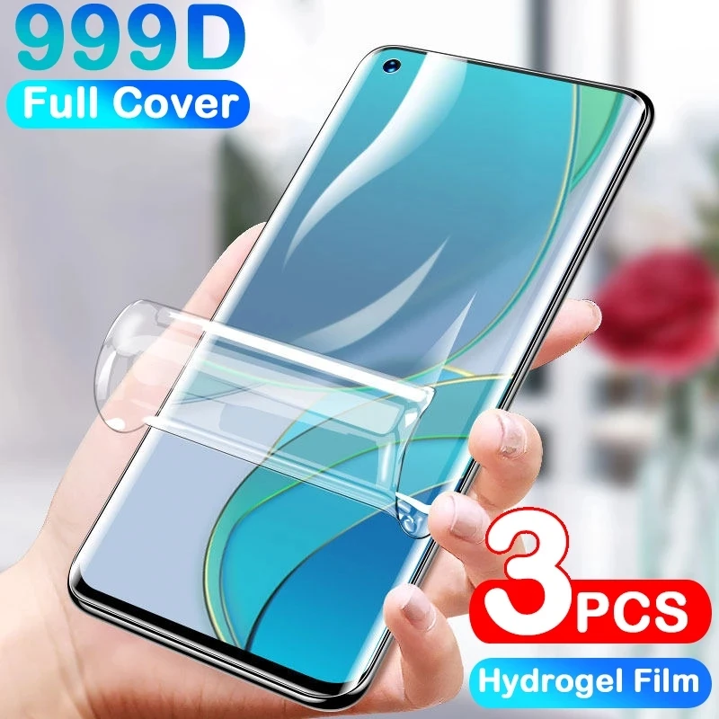 

3PCS 9H film For Oneplus 8T 9 7T 6T 5T 7 6 5 5T 3 3T Protective Hydrogel Film For Oneplus Nord N100 N10 5G Screen protector