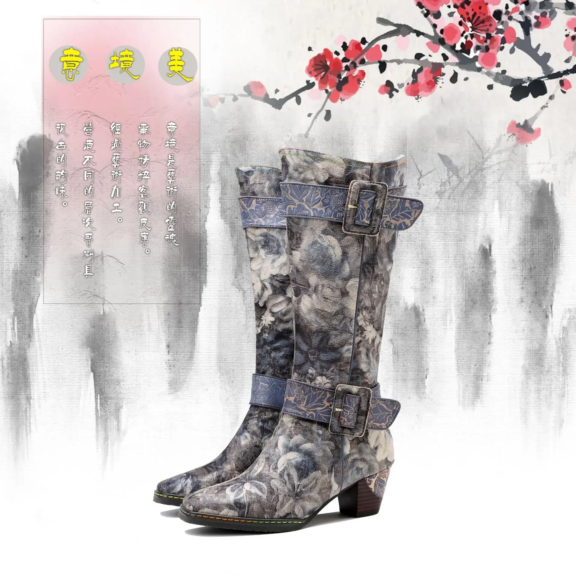 Birkuir Square Toe Thick Heel Women Long Boots Mixed Colors Buckle Zip Boots Genuine Leather Luxury Boots For Ladies Size 41 42
Birkuir Square Toe Thick Heel Women Long Boots Mixed Colors Buckle Zip Boots Genuine Leather Luxury Boots For Ladies Size 41 42