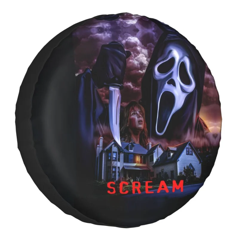

Custom Scream Ghost Killer Spare Tire Cover for Jeep Hummer Halloween Horror Movie Car Wheel Protectors