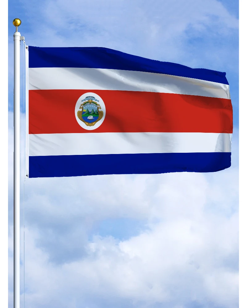 

60×90 90x150 120×180CM Costa Rica Emblem Flag Polyester Printed Banner Tapestry For Decor