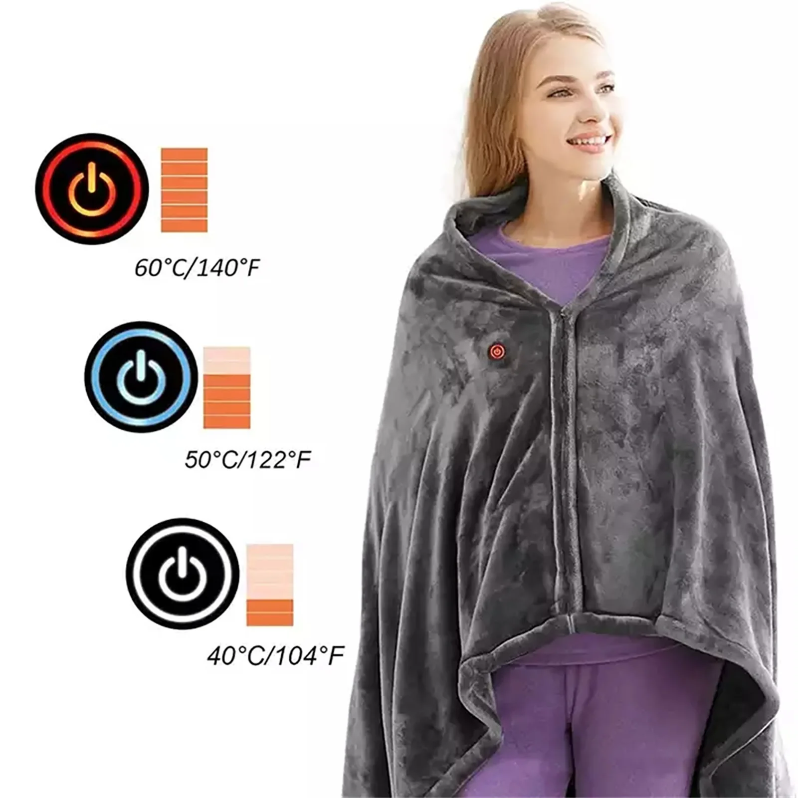 Textiles Electric Blanket USB Charging 150*85cm 3-speed Heating Double-sided Coral Fleece Easy To Use Grey Home
Textiles Electric Blanket USB Charging 150*85cm 3-speed Heating Double-sided Coral Fleece Easy To Use Grey Home