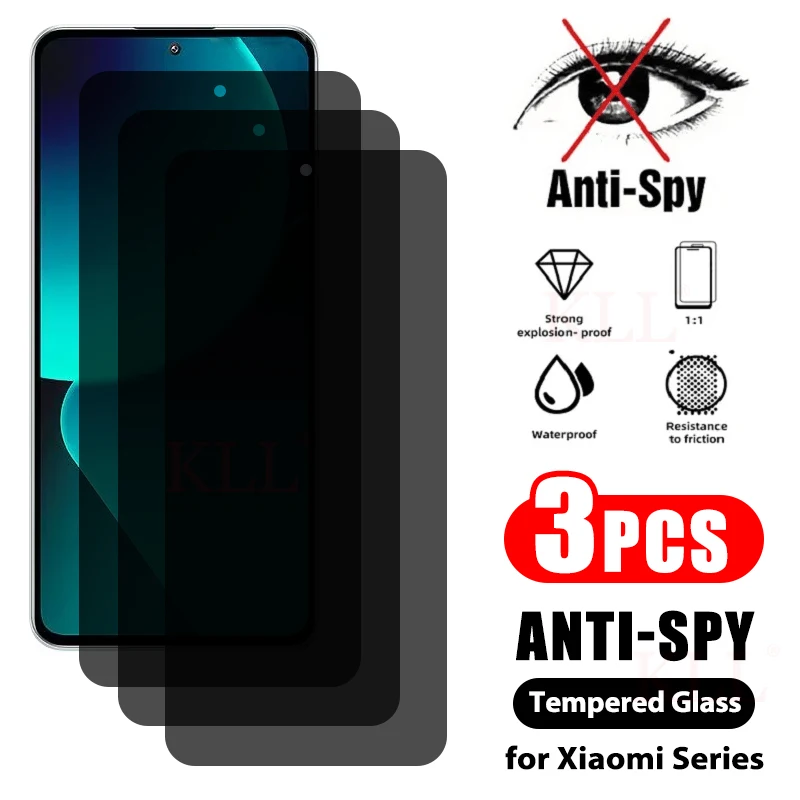 

1-3Pcs Privacy Screen Protector for Xiaomi 14 13T 12T 11T Pro 11 Lite Anti-Spy Tempered Glass Poco F5 F4 F3 X6 X5 X4 X3 GT M6 M5