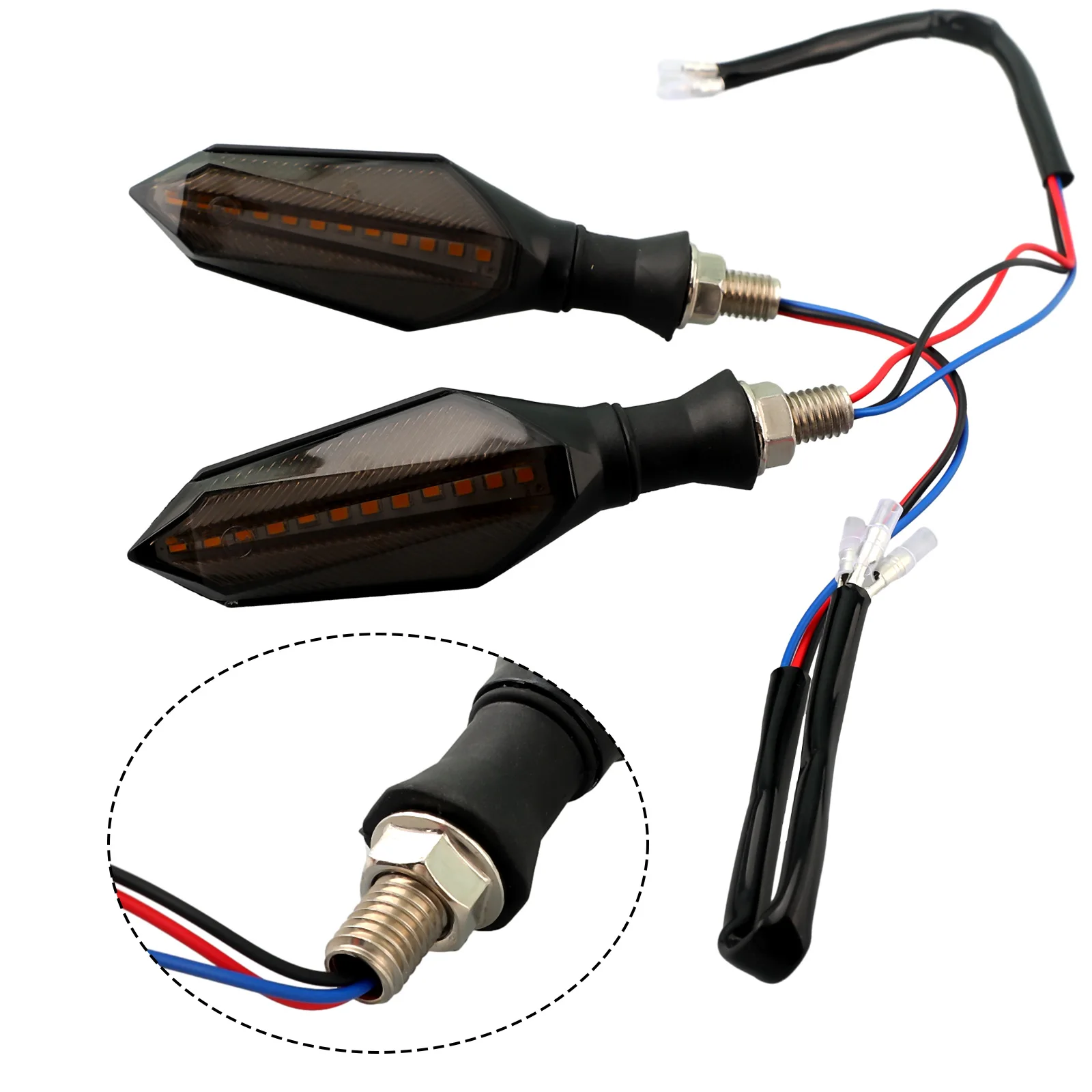 12V LED Turn Signals Light Amber Flasher Stop Tail Lamp 2Pcs Two-color Running Water Arrow Flow Turn Signal LED Lamp
12V LED Turn Signals Light Amber Flasher Stop Tail Lamp 2Pcs Two-color Running Water Arrow Flow Turn Signal LED Lamp