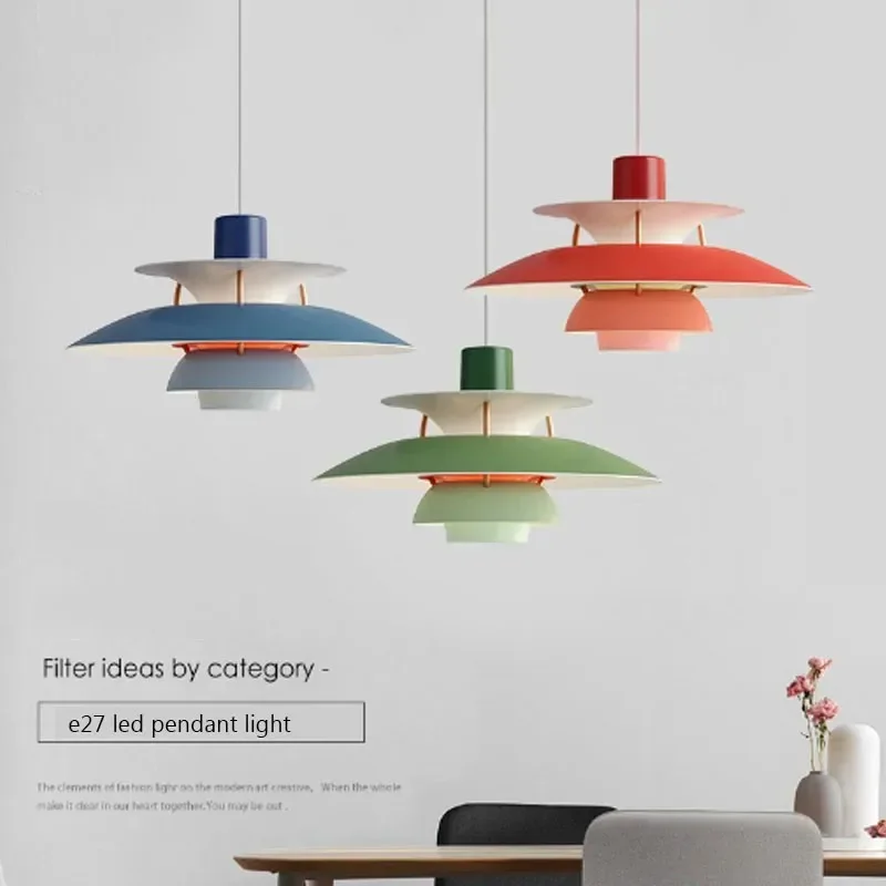 

Danish Design Pendant Light High Quality Umbrella Led Hanging Lamp Live Room Loui Lustre Kitchen Paulsen UFO 50 Color Droplight