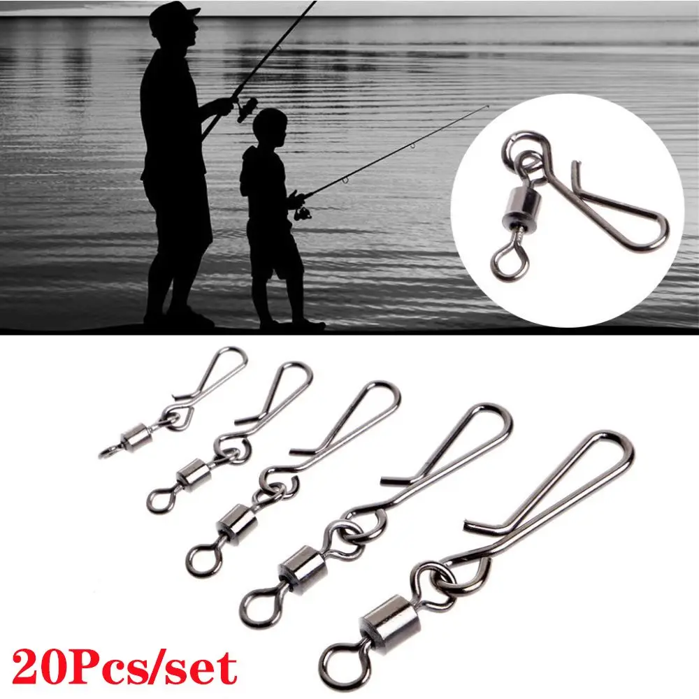 20Pcs 2-10# Stainless Steel Fishing Connector Bearing Rolling Swivel Snap For Lure Hook Fishing Tackle Accessor Heavy Duty Ball
20Pcs 2-10# Stainless Steel Fishing Connector Bearing Rolling Swivel Snap For Lure Hook Fishing Tackle Accessor Heavy Duty Ball