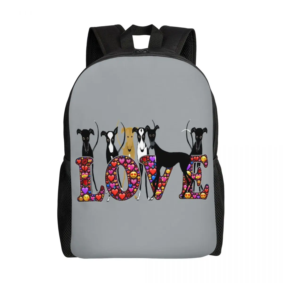 

Love Hounds Travel Backpack Women Men School Laptop Bookbag Greyhound Whippet Sighthound Dog College Student Daypack Bags