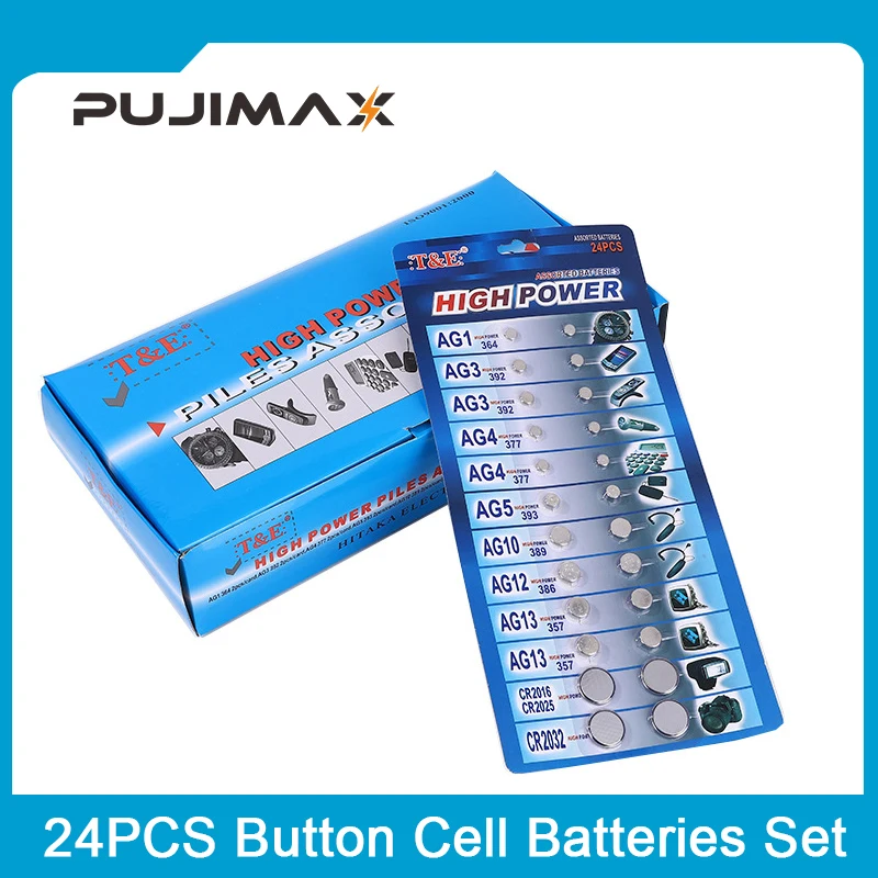

AG1 /AG3/AG4/AG5/AG10/AG12/AG1 Batteries Set for CR2016 CR2025 CR2032 Watch Toys Clock Calculator Button Coin Cell Battery