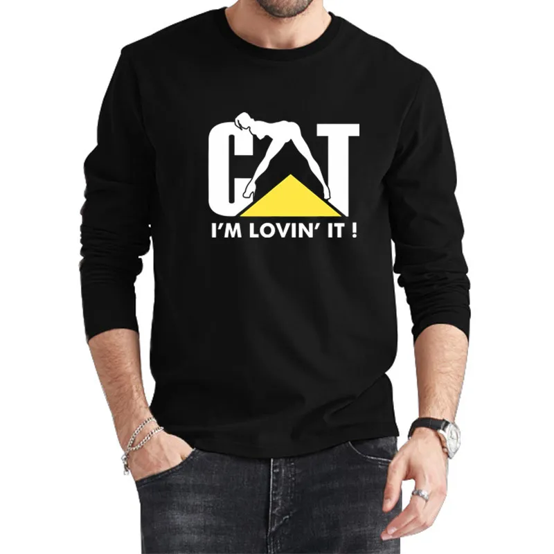 Классическая черная футболка Caterpillar I'm Lovin' It с логотипом новинка 2021 мужская