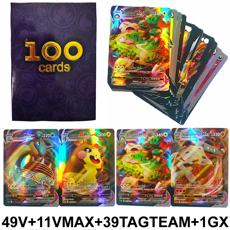 100PCS Pokemon v Cards original GX EX MEGA VMAX Card pokimon cards Games Booster Box English Trading Collection Battle Card Toys
100PCS Pokemon v Cards original GX EX MEGA VMAX Card pokimon cards Games Booster Box English Trading Collection Battle Card Toys