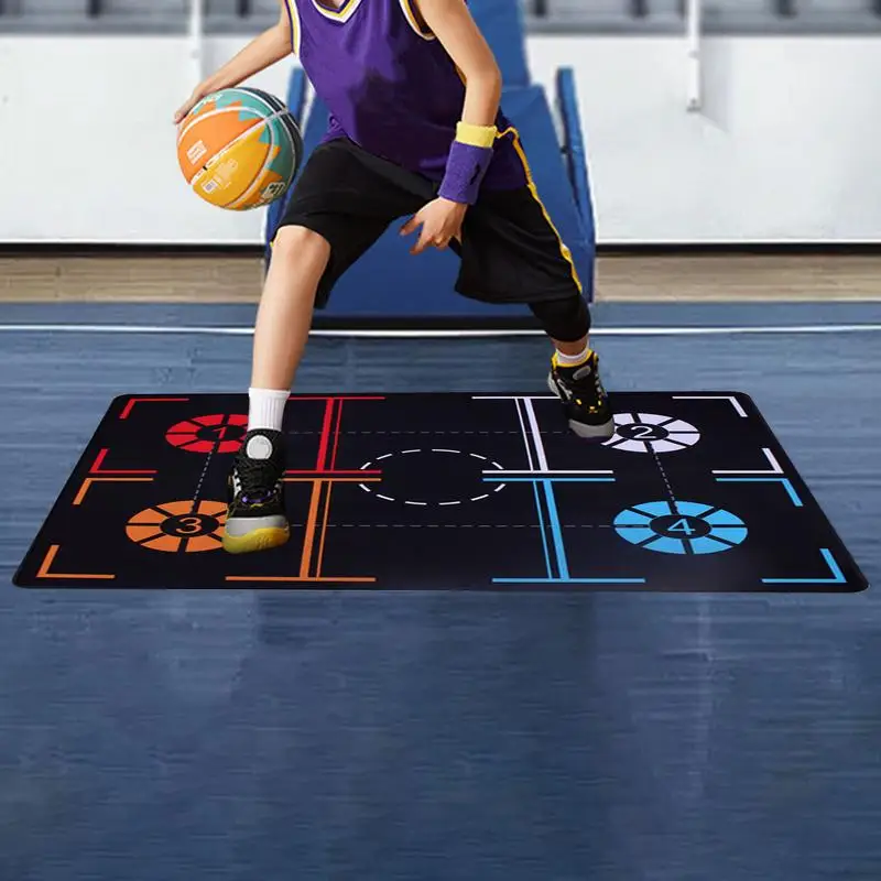 

Training Mat For Basketball Anti-Slip Basketball Footstep Mat In Rubber Enhance Pace Training Pad With Footstep Precision For