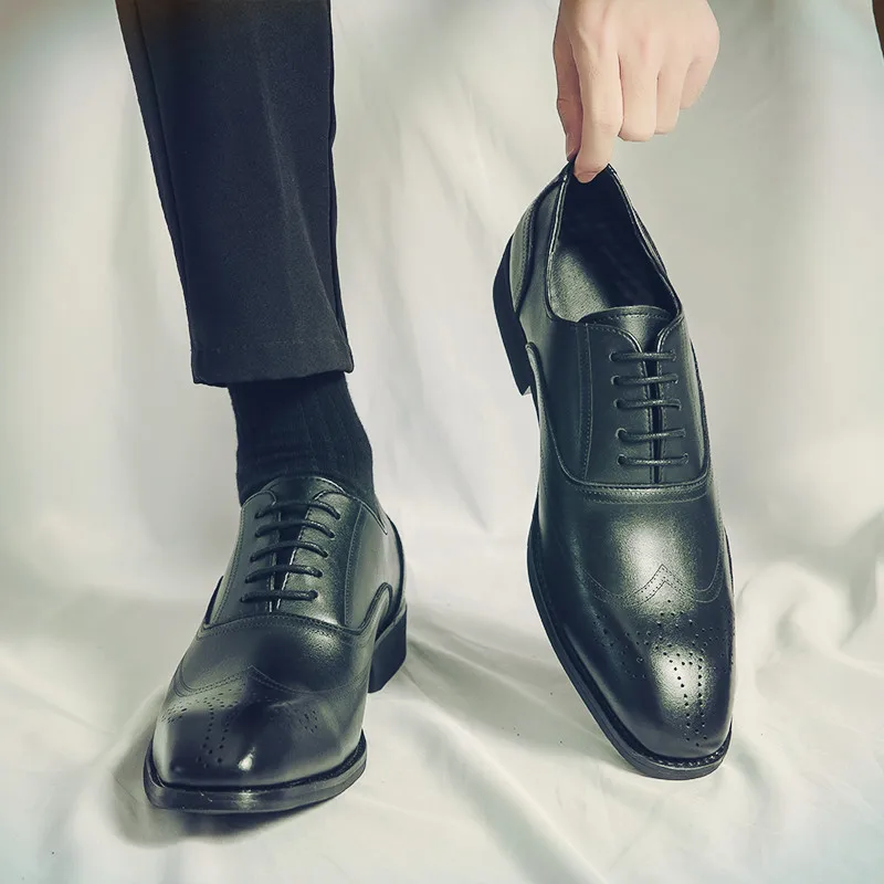 

Men Casual Shoes Brock Oxford Retro Crocodile Leather Men Formal Shoes 2023 Spring Men's Shoes For Men Office Social Derby Shoes