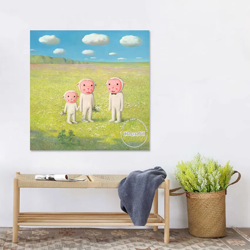 Cute Sheeps Cartoon Animal Kids Bedroom Decor Poster Art Hand-painted Oil Painting Abstract Grassland Landscape Canvas Artwork
Cute Sheeps Cartoon Animal Kids Bedroom Decor Poster Art Hand-painted Oil Painting Abstract Grassland Landscape Canvas Artwork