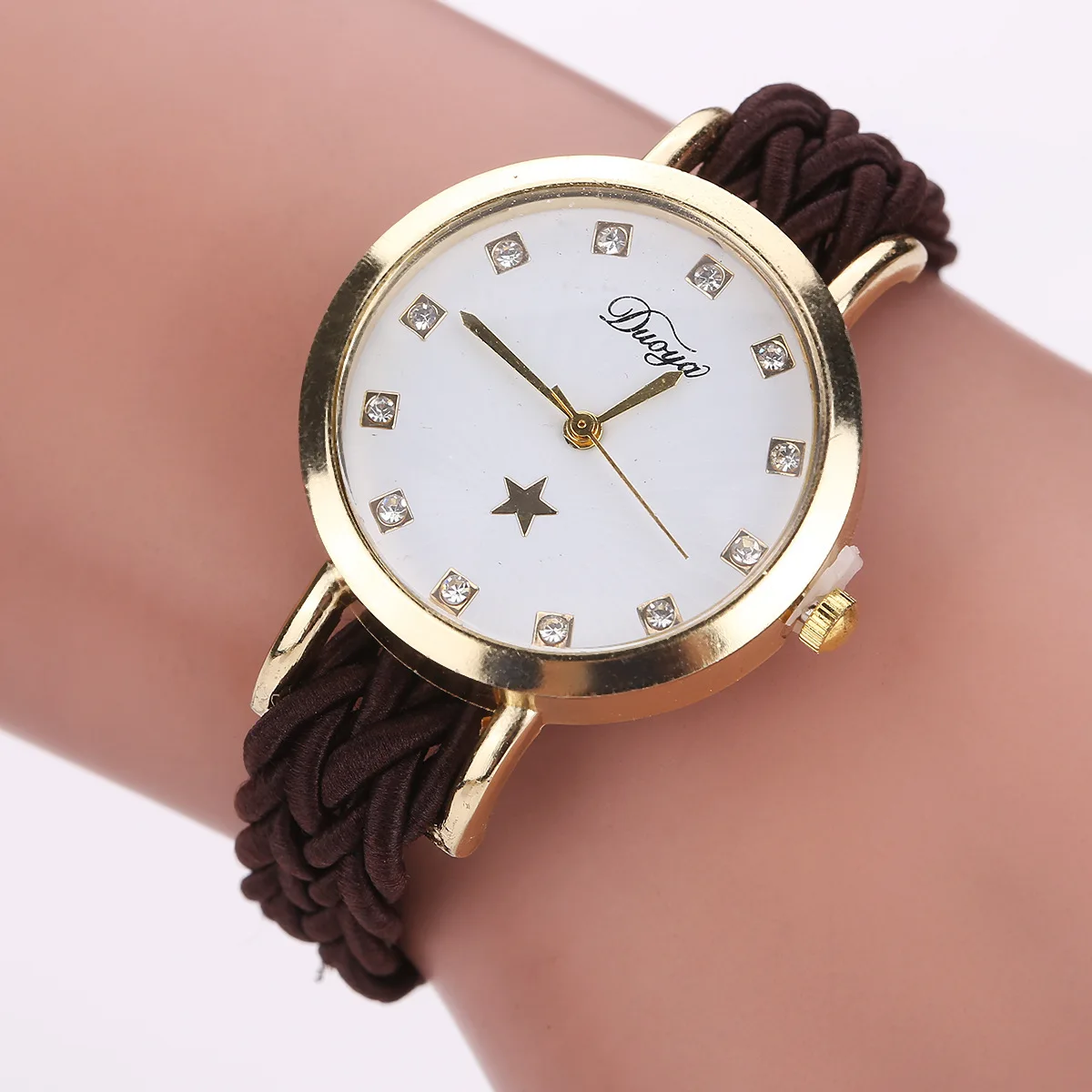 

Ladies PU Bracelet Table Personalized Lades Dress Wristwatches Women Watch Braided Rope Rubber Band Female Watches Reloj Muje