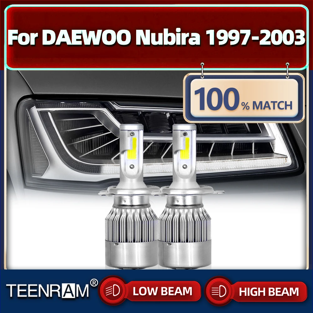 

H4 LED Headlight Bulbs 120W 20000LM High Low Beam Car Light 12V 6000K For DAEWOO Nubira 1997 1998 1999 2000 2001 2002 2003