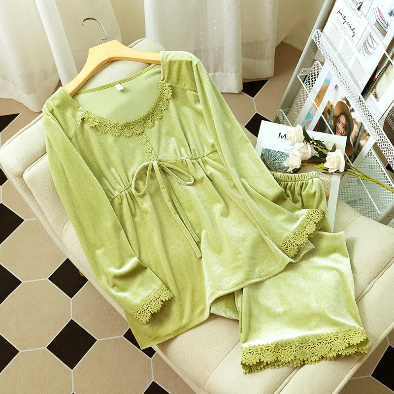 Velvet Sleepwear Autumn Winter New Women Pajamas 2 Pieces PJS Set Casual Nightwear Lounge Wear Velour Intimate Lingerie Homewear
Velvet Sleepwear Autumn Winter New Women Pajamas 2 Pieces PJS Set Casual Nightwear Lounge Wear Velour Intimate Lingerie Homewear