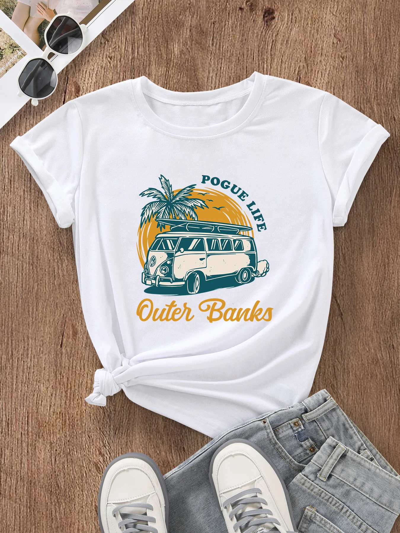 

Хлопковая футболка POGUE LI LIFE с внешним банком, забавная винтажная модная женская Повседневная футболка с коротким рукавом