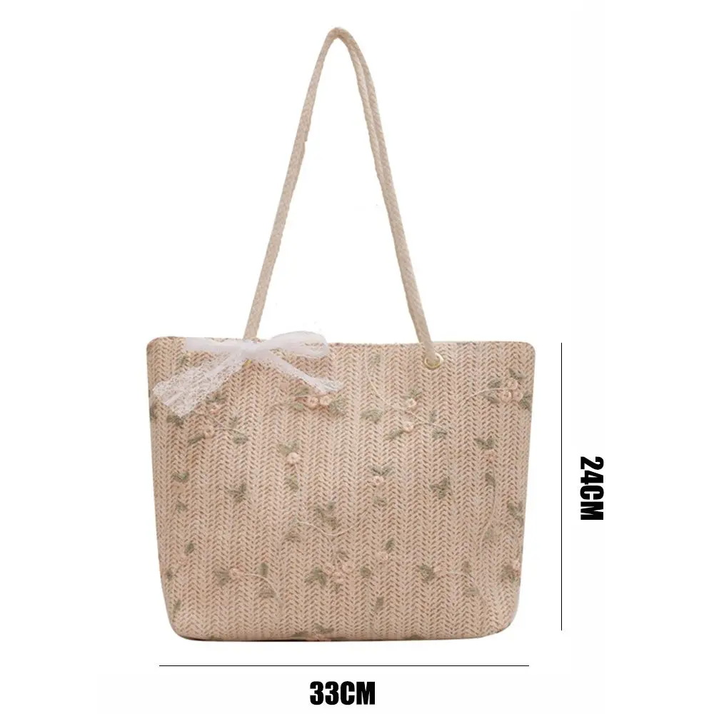 Woven Beach Tote - Large Straw Shoulder Bag with Magnetic Closure 3 Sdc31a75c48d54b2a87b8f9b57561277fY