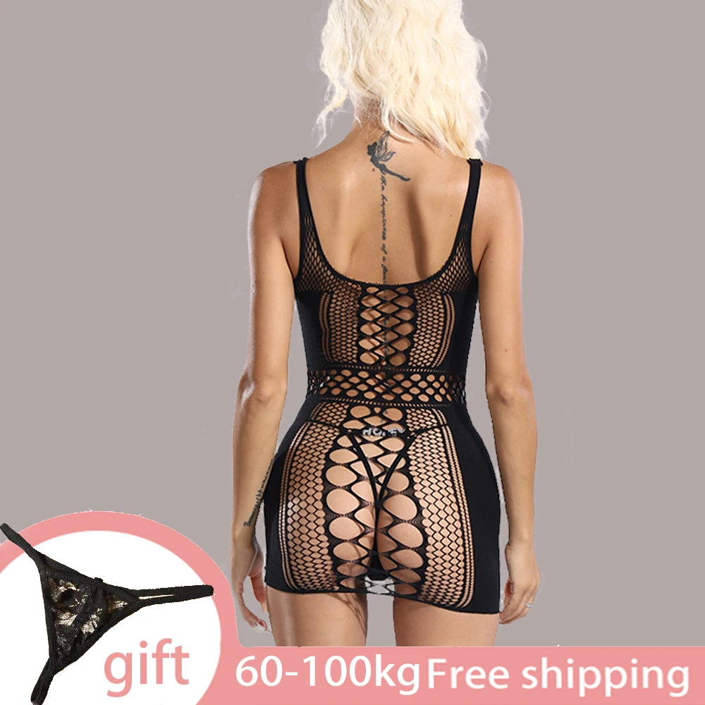 

100KG Sexy Fishnet Bodysuit Tights Socks with G-string Pantyhose Body Stockings Backless Lingerie Fishnet Tights Man Pajamas