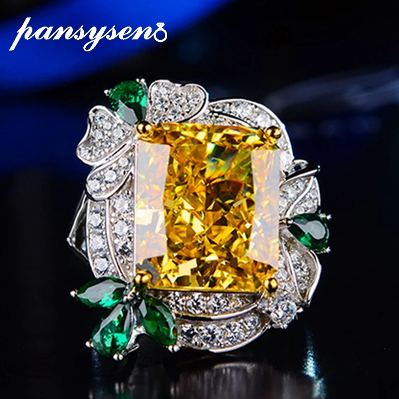 PANSYSEN 100% 925 Sterling Silver 22ct 12x14MM Citrine Emerald High Carbon Diamond Gemstone Wedding Party Ring Lady Fine Jewelry
PANSYSEN 100% 925 Sterling Silver 22ct 12x14MM Citrine Emerald High Carbon Diamond Gemstone Wedding Party Ring Lady Fine Jewelry