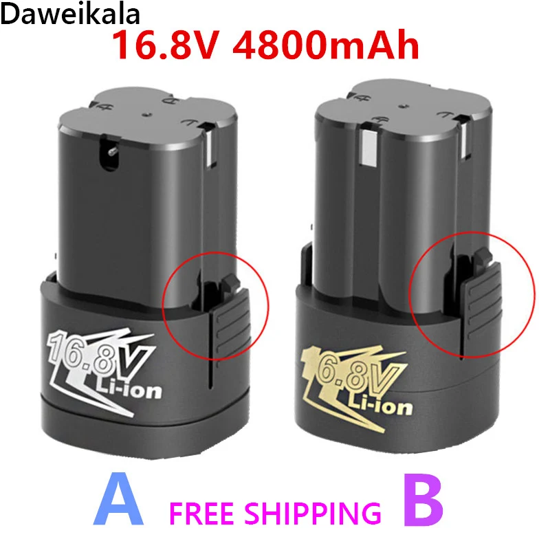 

New 16.8V 4800mAh Lithium Battery 18650 Li-ion Battery Power Tools accessories For Cordless Screwdriver Electric Drill Batter
