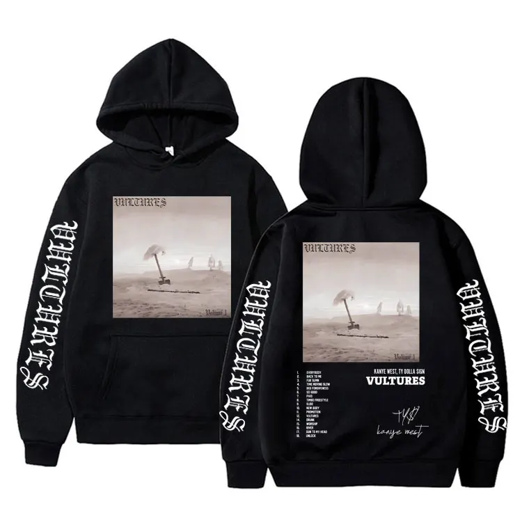 Rapper Kanye West New Music Album Vultures Graphic Hoodie Men Women Hip Hop Fashion Trend Sweatshirts Unisex Oversized Hoodies
Rapper Kanye West New Music Album Vultures Graphic Hoodie Men Women Hip Hop Fashion Trend Sweatshirts Unisex Oversized Hoodies