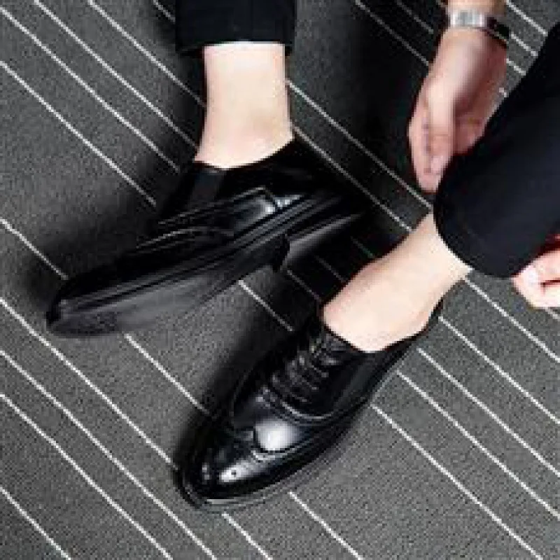 Рабочие мужские туфли для работы, Осенние деловые официальные повседневные кожаные туфли, мужские слипоны без шнуровки с мягкой подошвой, черные туфли в горошек
Рабочие мужские туфли для работы, Осенние деловые официальные повседневные кожаные туфли, мужские слипоны без шнуровки с мягкой подошвой, черные туфли в горошек