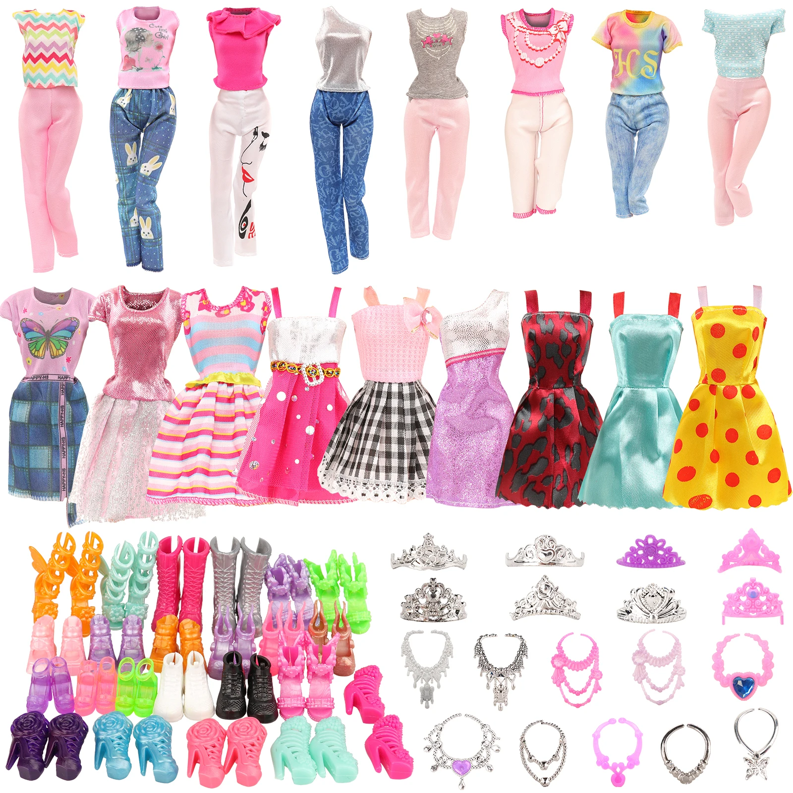 Barwa 32 Pcs Fashion For Barbie Doll Clothes and Accessories=5 Slip Skirts+3 Top Pants+2 Fashion Skirts+6 Crowns+6 Necklaces
Barwa 32 Pcs Fashion For Barbie Doll Clothes and Accessories=5 Slip Skirts+3 Top Pants+2 Fashion Skirts+6 Crowns+6 Necklaces