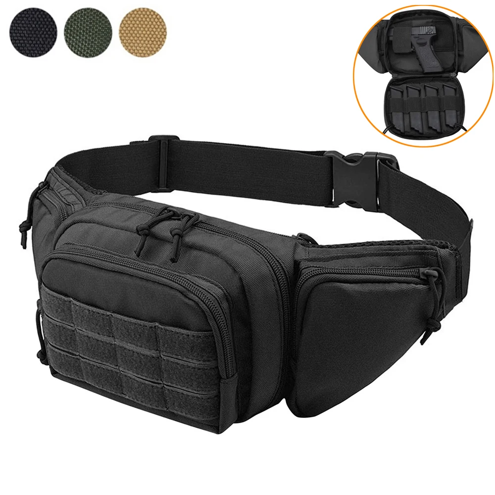 

Tactical Waist Bag Gun Holster Military Fanny Pack Sling Shoulder Bag Outdoor Chest Assult Pack Concealed Gun Carry Holster