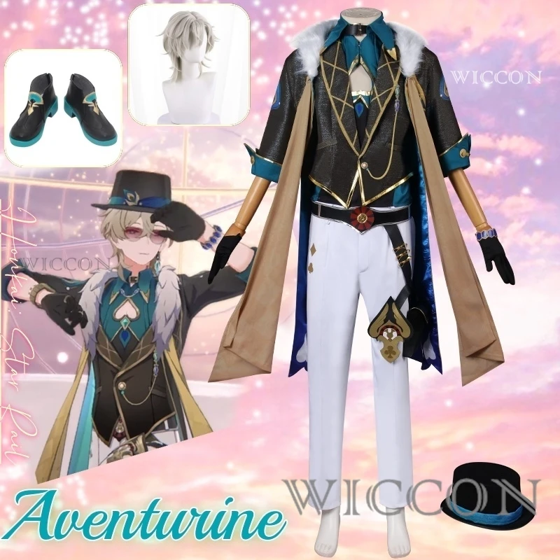 Aventurine Anime Game Honkai: Star Rail Cosplay Costume Clothes Wig Shoes Uniform Cosplay Interastral Peace Corporation Set
Aventurine Anime Game Honkai: Star Rail Cosplay Costume Clothes Wig Shoes Uniform Cosplay Interastral Peace Corporation Set