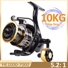 Fishing Reel 10KG Max Drag Spinning Reel Metal Spool Ball Grip Reel For Freshwater Saltwater Fishing Tackle HE1000-7000
Fishing Reel 10KG Max Drag Spinning Reel Metal Spool Ball Grip Reel For Freshwater Saltwater Fishing Tackle HE1000-7000