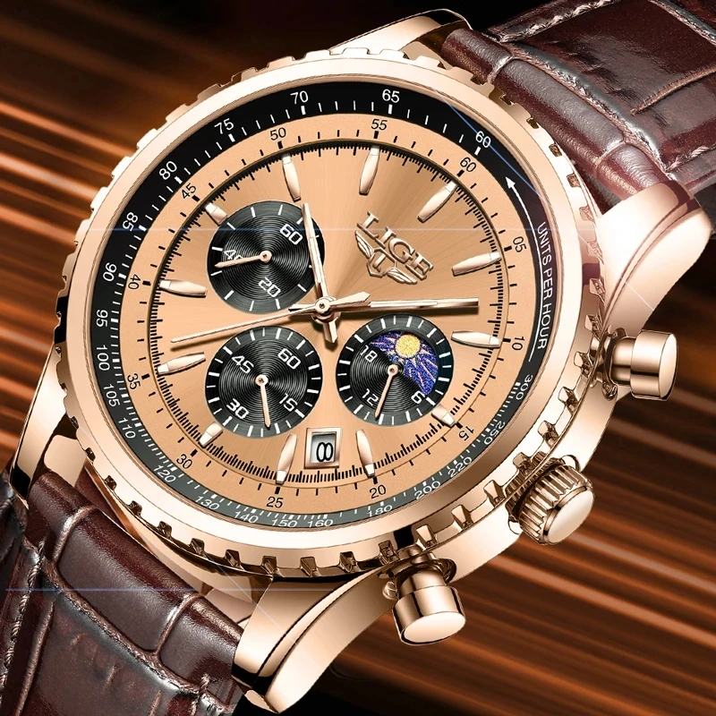 New LIGE Mens Watch Top Brand Luxury Leather Watches Men Quartz Wristwatch Sport Waterproof Watch Fashion Chronograph Date Clock
New LIGE Mens Watch Top Brand Luxury Leather Watches Men Quartz Wristwatch Sport Waterproof Watch Fashion Chronograph Date Clock