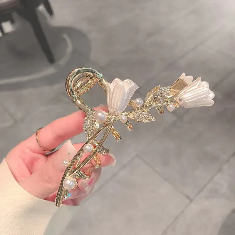 

New Korean Tulip Clasp Flower Clip Retro Hair Super Fairy High Grade Lily Flower Clasp Clip Exquisite Hair Accessories 2022 New
