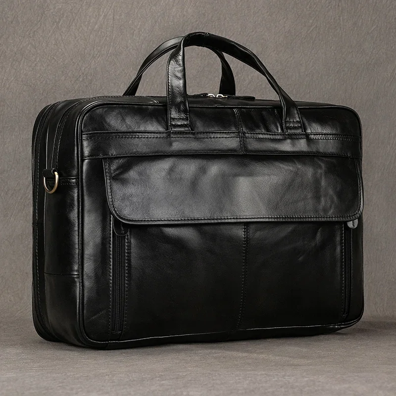 Briefcase Bag 17" Mens Leather Men Travel Black Business Laptop Shoulder Document Male
Briefcase Bag 17" Mens Leather Men Travel Black Business Laptop Shoulder Document Male