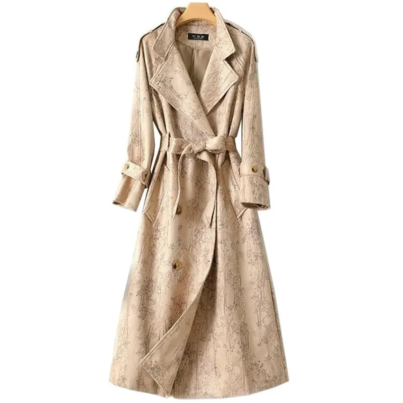 Spring Autumn 2023 Chamois Suede Cape Trench Coat Women Long Outerwear Print Windbreaker Lady Top Double-Breasted Belt Trench
Spring Autumn 2023 Chamois Suede Cape Trench Coat Women Long Outerwear Print Windbreaker Lady Top Double-Breasted Belt Trench