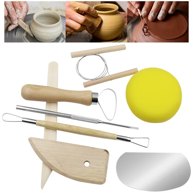 Clay Tool Set Ceramic Forming Tool Metal Sponge Tool Set 8-piece Set Great Gifts for Beginner
Clay Tool Set Ceramic Forming Tool Metal Sponge Tool Set 8-piece Set Great Gifts for Beginner