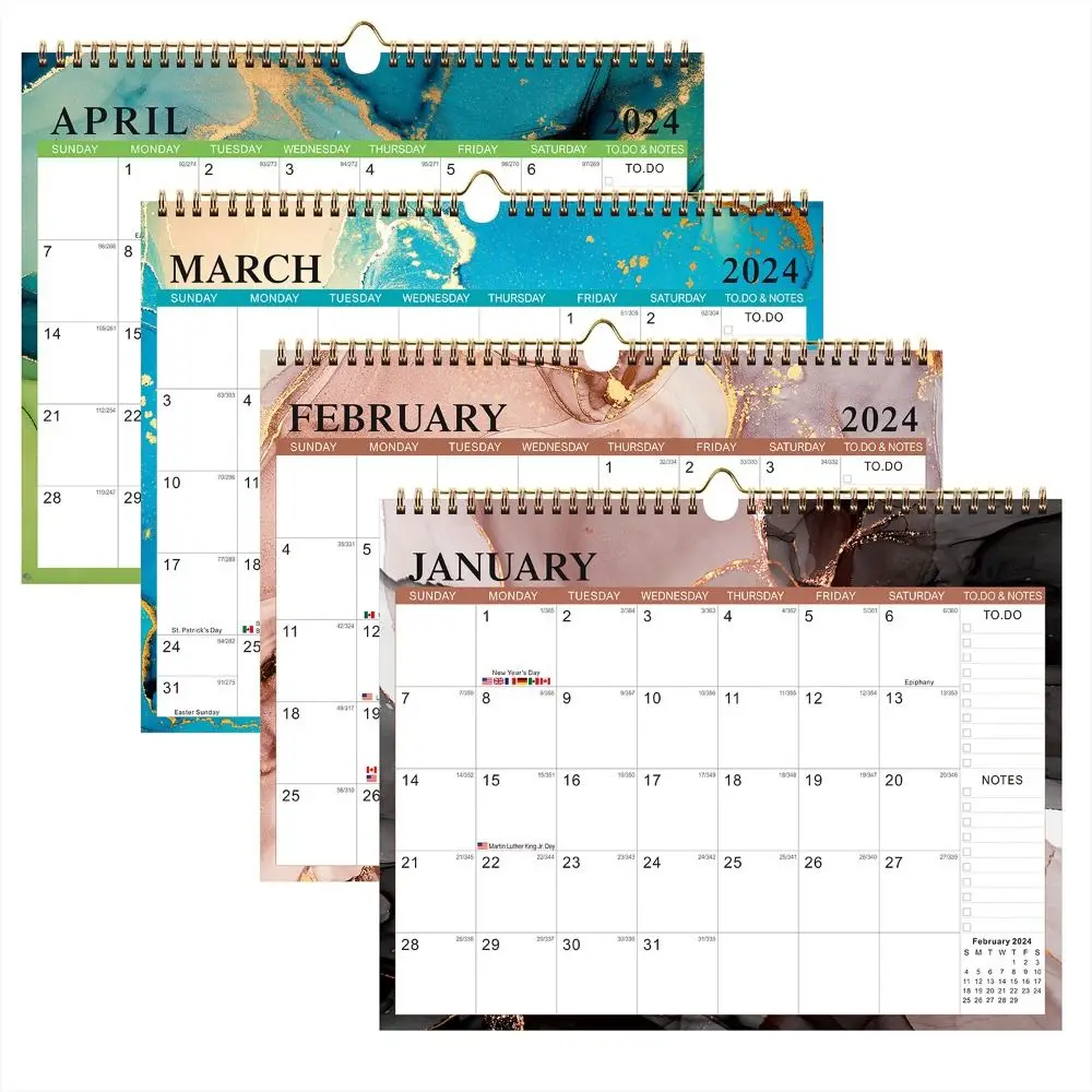 

2024 Large Wall Calendar 18 Months To Do Lists English Hanging Agenda Planner Time Planning Daily Schedule Festival Gifts