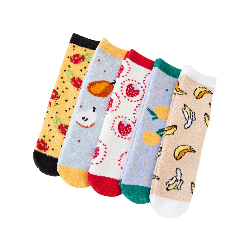 Women Socks Coral Velvet Floor Socks Cute Kawaii Cartoon Fruit Strawberry Banana Sleeping Thicken Winter Warm Socks Girls Gift 
Women Socks Coral Velvet Floor Socks Cute Kawaii Cartoon Fruit Strawberry Banana Sleeping Thicken Winter Warm Socks Girls Gift