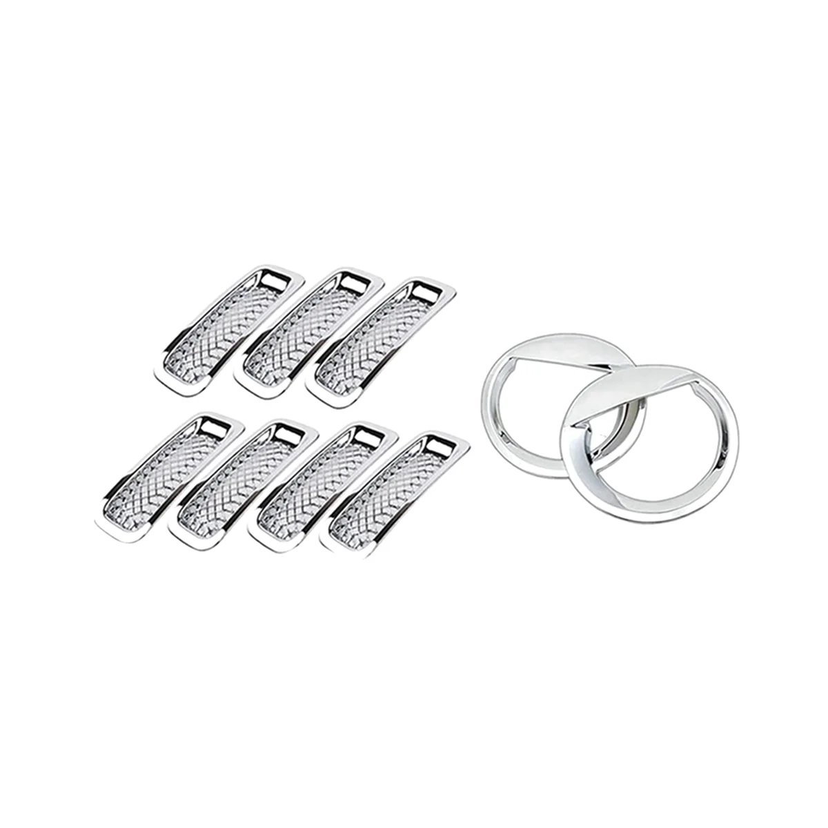 9Pcs Front Grille Mesh Trim+Head Light Cover for Jeep Patriot 
9Pcs Front Grille Mesh Trim+Head Light Cover for Jeep Patriot