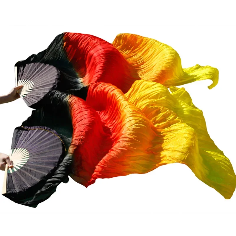 

Веер для китайского танца живота, Длинная фата из 100% натурального шелка ручной работы, 24 цвета, 1 пара/1 шт.