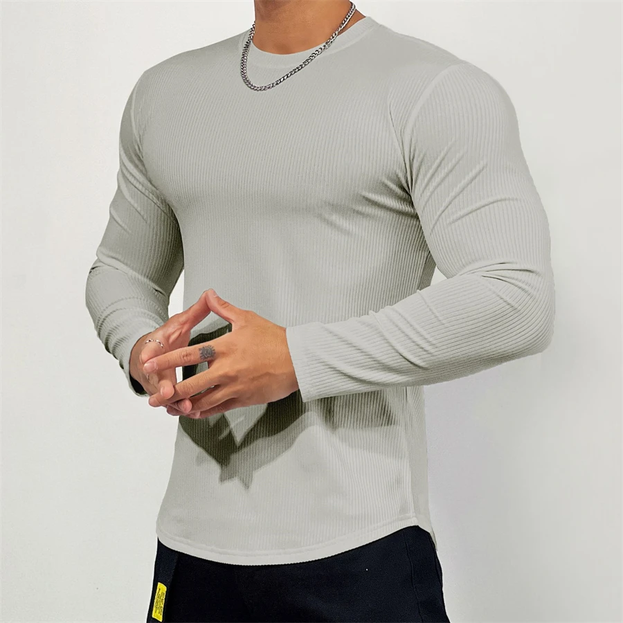 Casual Long Sleeve T-shirt Men Fitness Cotton stripe Tee Shirt Male Gym Workout Tops Spring Autumn Running Sport Clothing
Casual Long Sleeve T-shirt Men Fitness Cotton stripe Tee Shirt Male Gym Workout Tops Spring Autumn Running Sport Clothing