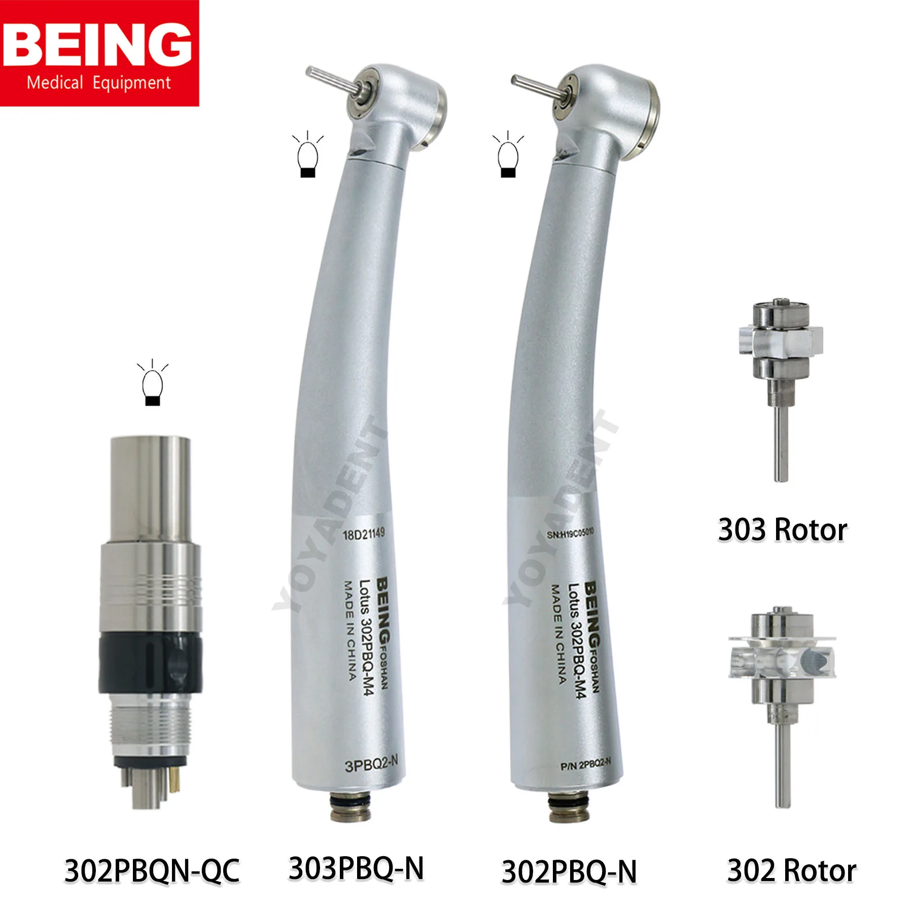 

BEING Dental Turbine Fiber Optic High Speed Handpiece Dental Cartridge Standard/Torque Big Head Fit NSK Phatelus Led Coupling