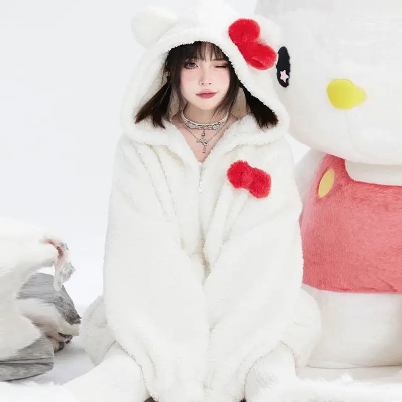 Кавайное пальто Hello Kitty Y2K Sanrio с героями мультфильмов, утепленная теплая толстовка, свободная милая мягкая женская куртка для зимы, новинка 23
Кавайное пальто Hello Kitty Y2K Sanrio с героями мультфильмов, утепленная теплая толстовка, свободная милая мягкая женская куртка для зимы, новинка 23