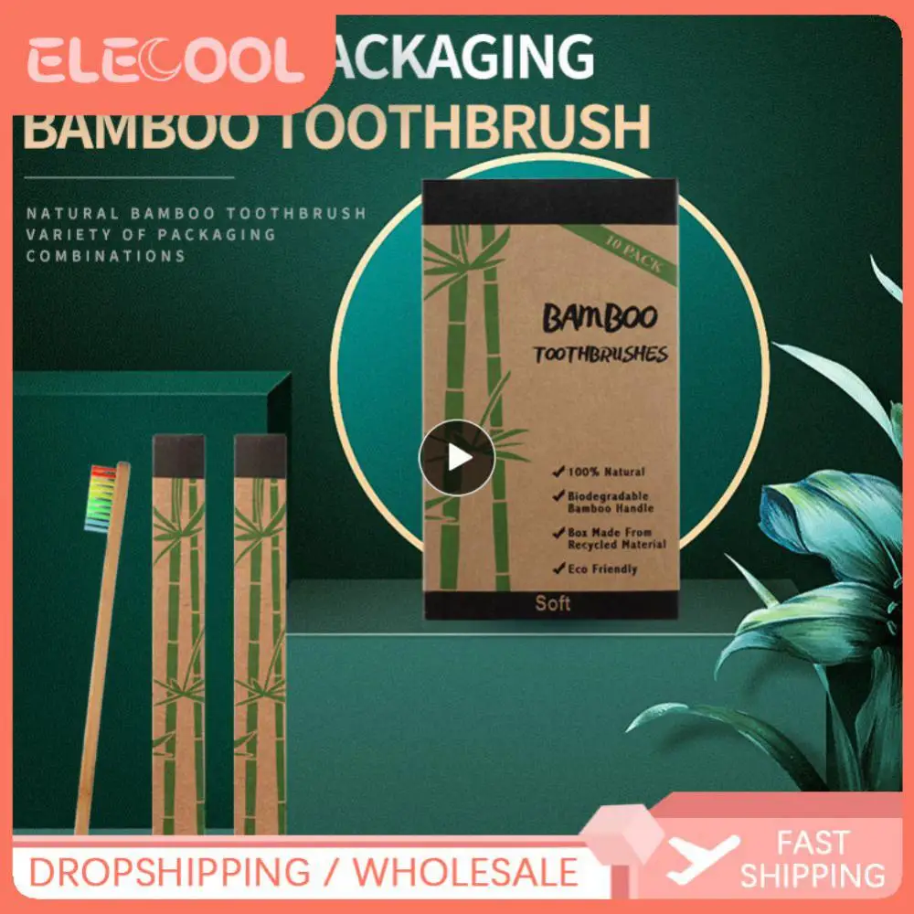 

Colorful Natural Bamboo Toothbrush Set Soft Bristle Charcoal Teeth Whitening Bamboo Toothbrushes Soft Oral Care