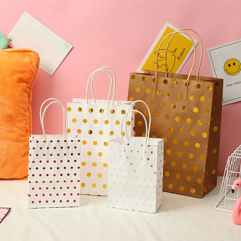 White Kraft Paper Bags Gold Polka Dot Party Favors Bags with Handle Large Shopping Bags Retail Paper Bags Bulk
White Kraft Paper Bags Gold Polka Dot Party Favors Bags with Handle Large Shopping Bags Retail Paper Bags Bulk