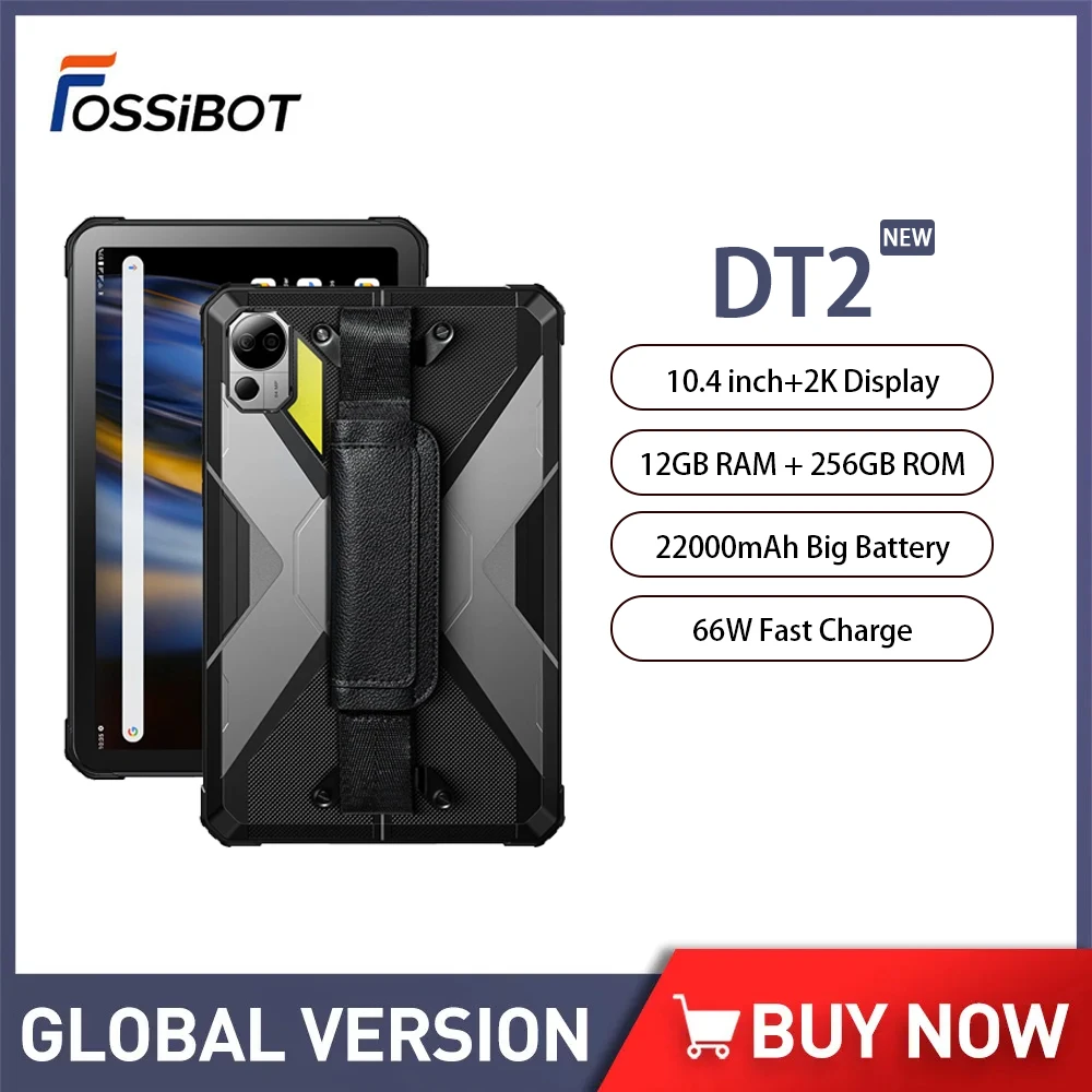 

New FOSSiBOT DT2 Rugged Tablet Pad 20GB+256GB 22000mAh Android 13 PC Tablets 10.4 Inch Octa Core 4G LTE Tablet 66W Fast Charge