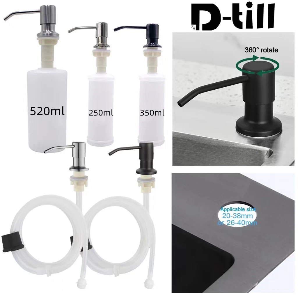 D-till Kitchen Sink Liquid Soap Dispenser Pumps Stainless Steel Faucet Head Tube Hose Bottle Accessories Press Black
D-till Kitchen Sink Liquid Soap Dispenser Pumps Stainless Steel Faucet Head Tube Hose Bottle Accessories Press Black